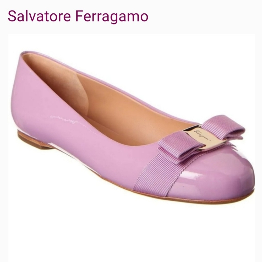 Salvatore Ferragamo Women's Lilac Varina Flats Size 8.5B